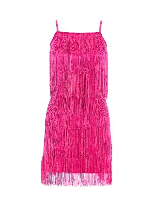 pink fringe dress
