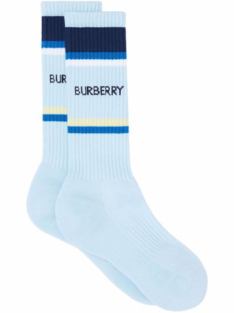 Burberry intarsia-logo ribbed-knit Socks - Farfetch