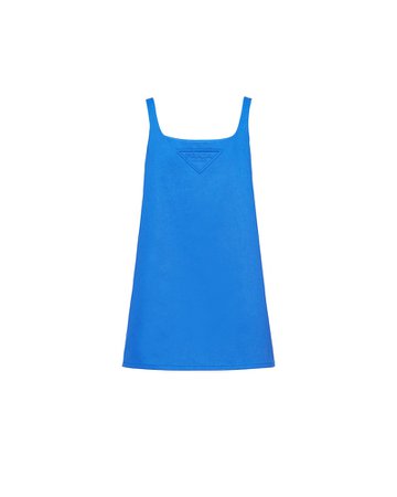 Light Blue Stretch drill minidress | Prada