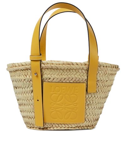 Loewe - Small leather-trimmed basket tote | Mytheresa