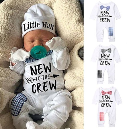 Ma&Baby - Newborn Baby Boy Kid Cotton Romper+Hat Jumpsuit Clothes Long Pants Outfits Set - Walmart.com - Walmart.com