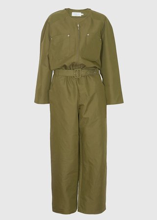 Eve Utility Jumpsuit in Army Green – The Frankie Shop