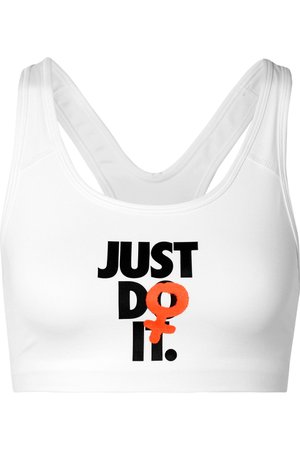 Nike | Rebel Swoosh printed Dri-FIT sports bra | NET-A-PORTER.COM