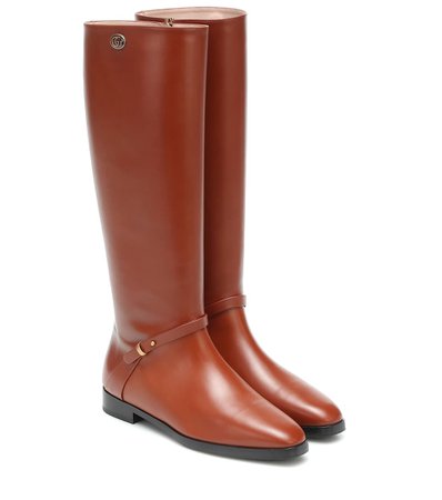 Gucci - Leather knee-high boots | Mytheresa