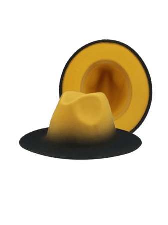 black yellow fedora hats hat