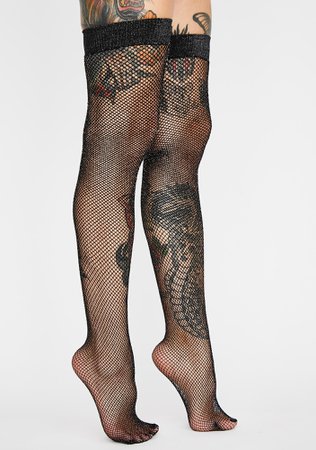 *clipped by @luci-her* Sparkle Fishnet Thigh Highs | Dolls Kill