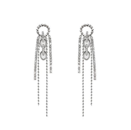 Silver SVURA Diamante Fringed Earrings - Pair | i The Label – ithelabel.com