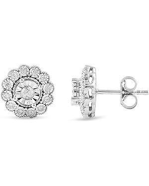 Amazon.com: Natalia Drake 1/3 Cttw Diamond Miracle Flower Cluster Stud Earrings for Women in Rhodium Plated 925 Sterling Silver Color H-I/Clarity I2-I3: Clothing, Shoes & Jewelry