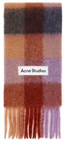 ACNE STUDIOS Brown & Purple Alpaca Check Scarf