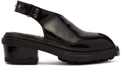 Carmen Patent Leather Slingback Heels - Womens - Black