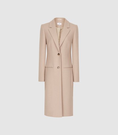 Pembury Pale Pink Wool Blend Overcoat – REISS