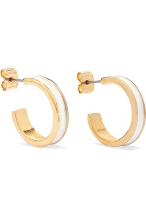 Isabel Marant | Gold-tone and enamel hoop earrings | NET-A-PORTER.COM