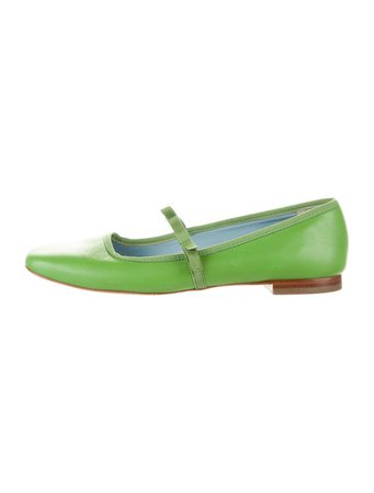 Frances Valentine Light green Bow leaf pop kei Accents Mary Jane Flats - Shoes - WFRAV21125 | The RealReal
