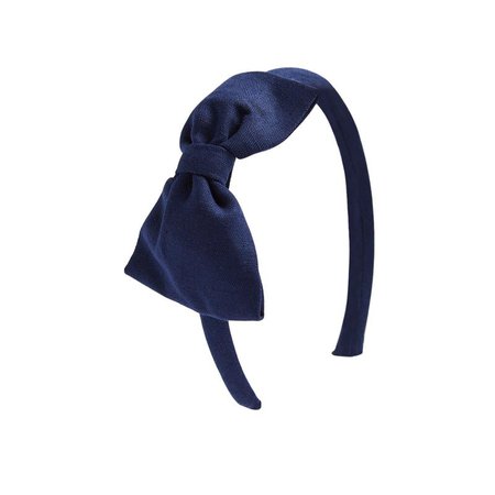 Navy Linen Big Bow Hairband – PEPA AND CO