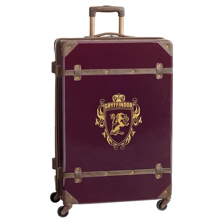 HARRY POTTER™ Hard-Sided GRYFFINDOR™ Checked Spinner Suitcase, Gryffindor-Maroon | Pottery Barn Teen