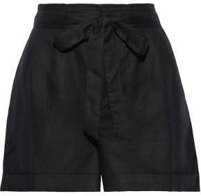 Wesley Pleated Linen And Tencel-blend Shorts