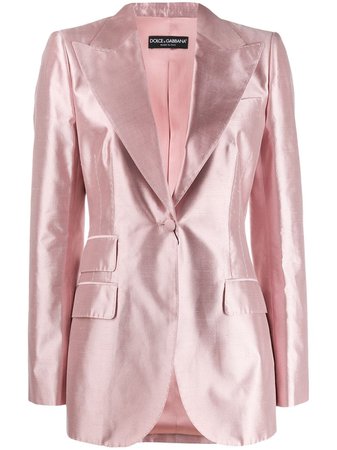 Pink Dolce & Gabbana Tailored Satin Blazer | Farfetch.com