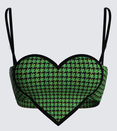 green n black heart top