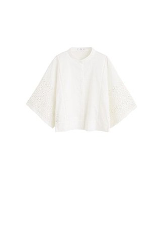 MANGO Embroidered cotton blouse