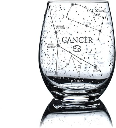 Amazon.com | Greenline Goods  Stemless Wine Glass | Etched Zodiac Taurus Gift | 15 oz (Single Glass) - Astrology Sign Constellation Tumbler: Wine Glasses