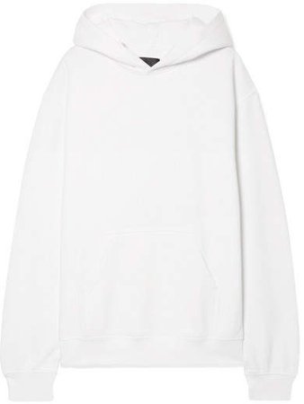 Austin Oversized Printed Cotton-blend Jersey Hoodie - White