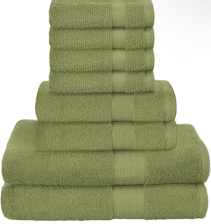green towels