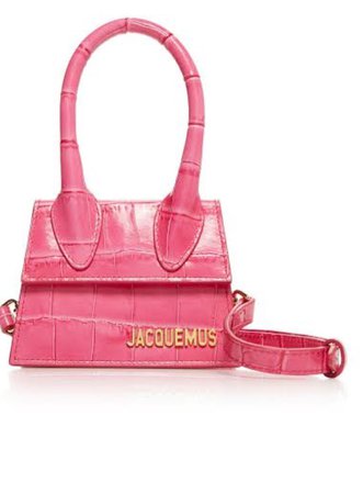 JACQUEMUS -Pink Embossed 'Le Chiquito' Top Handle Bag