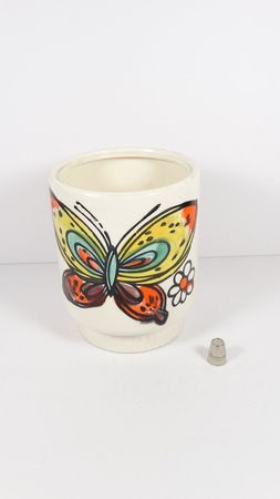 White Rainbow Ceramic Butterfly Planter Vintage Flower Power | Etsy