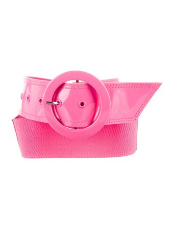 Alice + Olivia Patent Pink vinyl pvc Belts, Accessories - WAO201225 | The RealReal