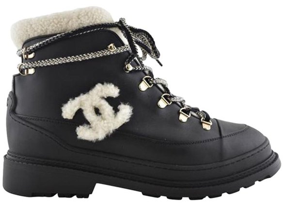 Chanel shearling boots