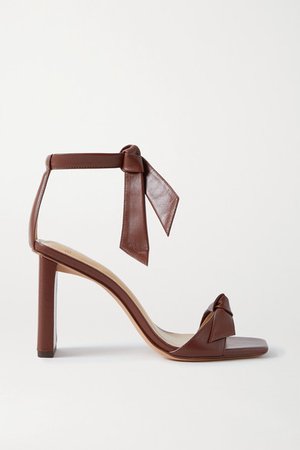 Clarita Bow-embellished Leather Sandals - Burgundy