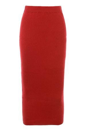 Clothing : Skirts : 'Lourdes' Scarlet Cashmere Blend Maxi Skirt