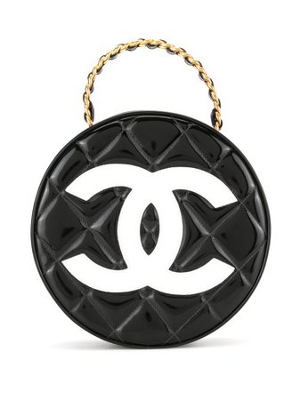 Shop black Chanel Pre-Owned 1995 chain vanity round handbag with Express Delivery - Farfetch