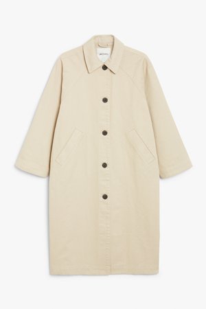 Utility raglan coat - Barely beige - Coats - Monki GB