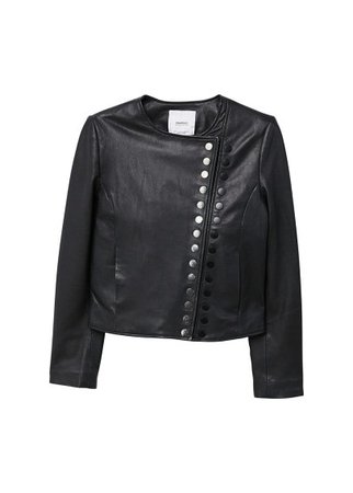 MANGO Buttoned leather jacket