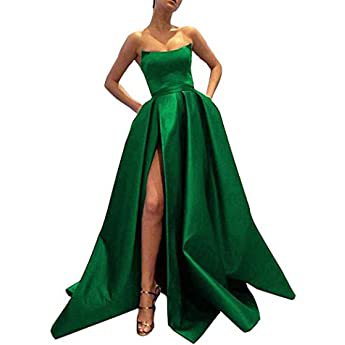 Amazon.com: Off The Shoulder Mermaid Prom Dresses Long Satin Bridesmaid Dresses Wedding Party Gowns for Women Emerald Green: Clothing
