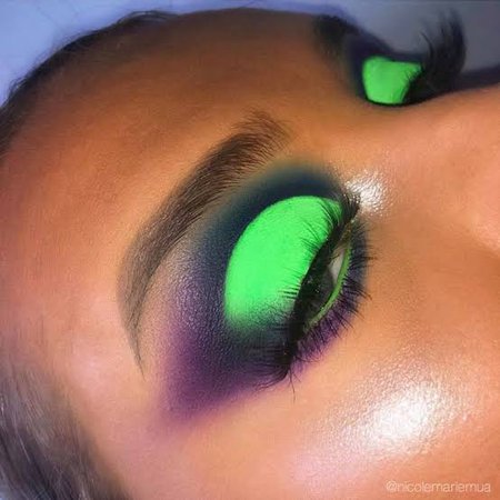 neon green eyeshadow look - Google Search