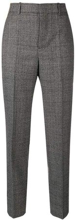 check print wool trousers