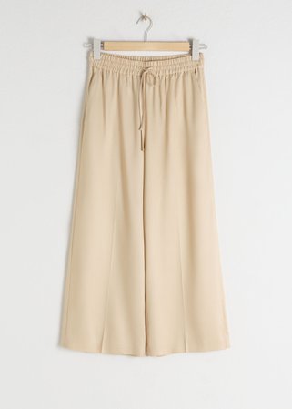 Lyocell Drawstring Culottes - Beige - Trousers - & Other Stories