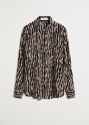 Zebra printed shirt - Women | Mango USA brown