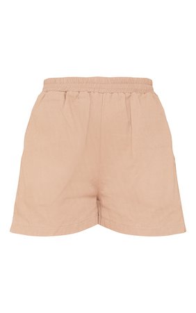 Taupe Twill Runner Shorts | Skirts And Shorts | PrettyLittleThing USA
