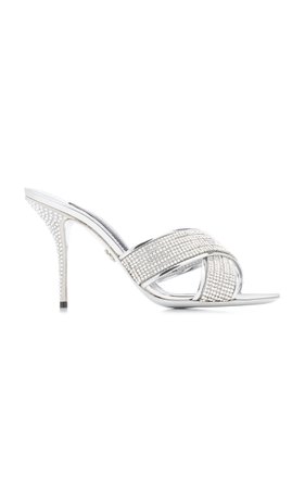 Keira Crystal-Trimmed Satin Sandals By Dolce & Gabbana | Moda Operandi