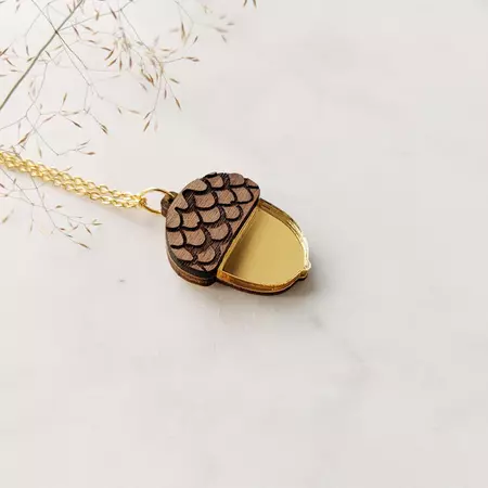 Gold Acorn Necklace - Good Luck Gift – The Moonlit Press