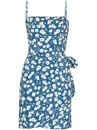 Shop blue & white Reformation Canal floral print mini dress with Express Delivery - Farfetch