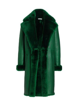 LaQuan Smith Shearling Oversized Lapel Coat