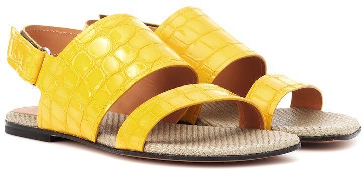 Embossed leather sandals