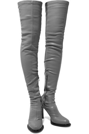 Gray Palmer faux stretch-leather over-the-knee boots | Sale up to 70% off | THE OUTNET | STELLA McCARTNEY | THE OUTNET