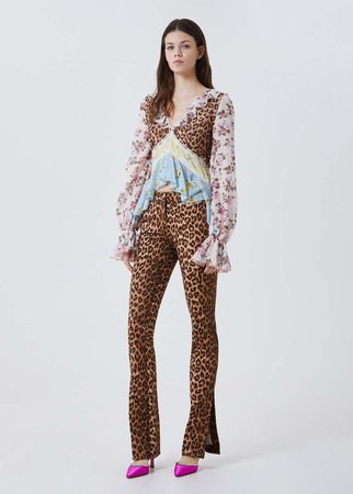 COTTON AND SILK BLOUSE WITH PRINT | Blumarine