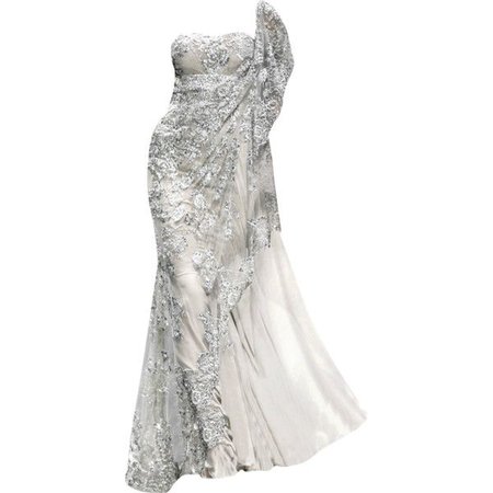 Silver & White Gown