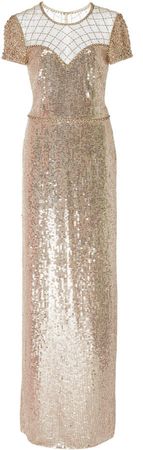 Delphine Sequined Tulle Gown
